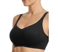 COMFELIE Smooth Seamless Minimizer Bras Non Padded Comfy Everyday Bra No Underwire Supportive Bralette, Black, L