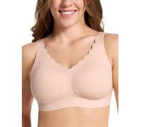 COMFELIE Wireless Bra Seamless Comfort Everyday Bra for Women, Breathable Seamless Bra with Scallop Edges, Oyster Pink, XL