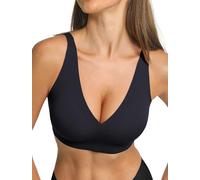 COMFELIE Women Deep V No Underwire Bra Seamless Supportive Bras Buttery Smooth Comfort Sexy Bralettes Underwear, Black, XL