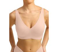 COMFELIE Women Plunge No Underwire Bra Deep V Seamless Supportive Bras Buttery Smooth Comfort Soft Bralettes Underwear, Oyster Pink, M