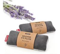 Comfheat 2 Pack Lavender Weighted Eye Pillow for Yoga, Microwavable Moist Heat Eye Compress Mask Pillow with Washable Cover for Relaxation, Sleeping, Meditation, Yoga, Spa, Migraine Relief