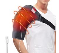 Comfheat Heated Shoulder Pad Wrap for Pain Relief, USB Shoulder Heating Pads for Rotator Cuff Pain Upper Arm Muscle Relief, 3 Heating Settings, Portable Shoulder Support Heat Pad for Travel