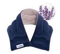 Comfheat Neck Heating Pad Microwavable for Neck Pain Relief, Moist Hot Compress Microwave Neck Warmer Wrap for Sore Muscles Relief, Lavender Aroma, 25 x 5.7 Inches, Blue