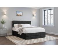 Comfi Beds Plush Small Double Divan Bed with Roll Mattress, Headboard & 2 Drawers in Black Comfi Beds Black Double