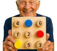 ComfiCare Wooden Twist & Match Cognitive Puzzle - Games for Dementia Seniors | Alzheimers Activities | 18 Wooden Knobs,Numbered and Color Matching, Fine Motor Skills Exercise