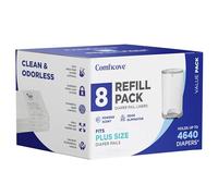 Comficove Diaper Pail Refills | 8 Pack | Extra Thick | Fresh Scent | Odorless Disposal