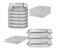 Disposable Chafing Dish Buffet Set Food Warming Trays Replacement - 3 Water Food Warmer Pans - 6 Foil Pans - 6 Lids - Buffet Set Trays Food Warmers for Parties & Events