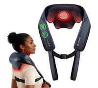 COMFIER Shiatsu Neck Massager with Heat, Cordless Neck and Shoulder Massager for Pain Relief Deep Tissue, Graphene Heating, 4D Kneading Back Massage Pillow, Rechargeable Massager