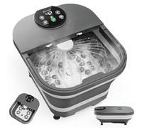 COMFIER Electric Foot Spa Massager with Heat & Automatic Rolling Massage, Adjustable Temperature, 180° Surround Water Spray, Large LED Display, Detachable Massage Plates, Gift for Family and Friends