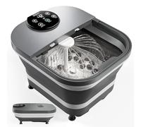 COMFIER Electric Foot Spa with Heat & Automatic Massage, 180°Surround Water Spray, Large LED Display, Detachable Massage Plates, Gift for Family & Friends