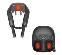 COMFIER Shiatsu Neck & Shoulder Massager Bundle with Foot Massager - Adjustable Comfort Massage Set for Home, Office and Everyday Relaxation