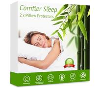 Comfier Sleep Waterproof Pillow Protectors 60x60cm Anti Allergy Super Soft Pillow Protectors 2 pack, 100% bamboo Pillow Cases 2 Pack Zipped suitable for Square Pillows