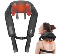 COMFIER Wireless Neck Massager with Heat, 4D Kneading Neck and Shoulder Massager, Shiatsu Neck Back Massager Pillow, 2 Heat Settings, Gifts for Mum Dad