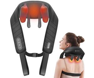 COMFIER Wireless Neck Massager with Heat, 4D Kneading Neck and Shoulder Massager, Shiatsu Neck Back Massager Pillow, 2 Heat Settings, Gifts for Mum Dad