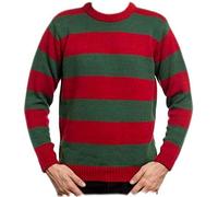 Comfiestyle Freddy Krueger Striped Knitted Jumper Adult Costume | Halloween, fancy dress, cosplay, party, themed event