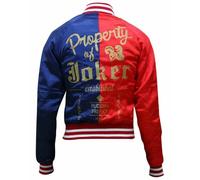 Comfiestyle Women's Red Blue Metallic Shiny Harley Quinn Costume Jacket