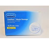 COMFIFAST 10.75CMX5M Elasticated Viscose STOCKINETTE Tubular Bandage Yellow Lines (Extra Large Limbs and Small Trunks) - 1