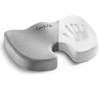 ComfiLife Coccyx Orthopedic Memory Foam Office Chair and Car Seat Cushion for Back Pain and Sciatica Relief (Gray)