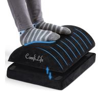 ComfiLife Ergonomic Under Desk Foot Rest for Office Use - Adjustable Height Memory Foam Foot Stool Under Desk for Office Chair & Gaming Chair - for Back & Hip Pain Relief (Black)