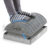 ComfiLife Foot Rest for Under Desk at Work - Adjustable Memory Foam Foot Rest for Office Chair & Gaming Chair - Ergonomic Design for Back & Hip Pain Relief (Gray)