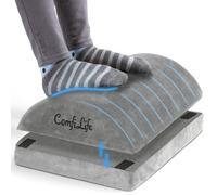 ComfiLife Foot Rest for Under Desk at Work - Adjustable Memory Foam Foot Rest for Office Chair & Gaming Chair - Ergonomic Design for Back & Hip Pain Relief (Gray)