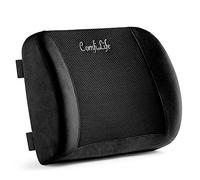 ComfiLife Lumbar Support Back Pillow Office Chair and Car Seat Cushion - Memory Foam with Adjustable Strap and Breathable 3D Mesh (Black)
