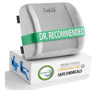 ComfiLife Lumbar Support Back Pillow Office Chair and Car Seat Cushion - Memory Foam with Adjustable Strap and Breathable 3D Mesh (Grey)