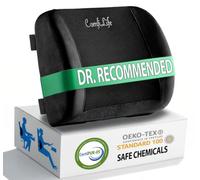 ComfiLife Lumbar Support Back Pillow Office Chair and Car Seat Cushion - Memory Foam with Adjustable Strap and Breathable 3D Mesh (Black)