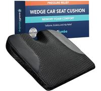 ComfiLumba 4D Breathable Mesh Car Seat Cushion for Driver, Comfy Premium Memory Foam - Wedge Seat Cushion Ideal for Back Sciatica, and Hip Pain Relief