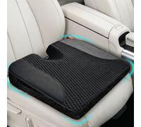 ComfiLumba Car Seat Cushion, Extra Large Wedge Car Seat Cushion for Driving, Better Visibility, Pressure Relief Memory Foam for Sciatica & Tailbone Pain Relief, (Black Mesh)