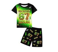 ComfiTech 67 Meme Shorts Set Six Seven Top and Shorts Boys Girls Number 6 7 Outfit