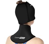 ComfiTECH Cold Cap and Neck Ice Pack Wrap Gel Combo, Care Package for Head and Cervical, Medium