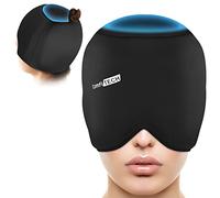 ComfiTECH Head Ice Pack Wrap with Top Coverage Cold Cap Cooling Gel Hat, Medium, Black