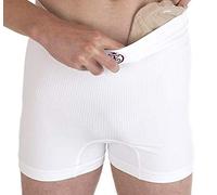 Comfizz Ostomy Level 1 Support Boxer: Standard Waist, Unisex, Light Support Ideal for Post Surgery (M/L, White)