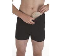 Comfizz Ostomy Level 1 Support Boxer: Standard Waist, Unisex, Light Support Ideal for Post Surgery (S/M, Black)