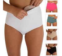 Comfizz Ostomy Underwear for Women - Stoma Knickers for Post-Surgery, hernia, C Section S- Waist & abdomen support- Soft, Breathable Secure Fit- Discreet, No-Roll Waist- Durable easy care. L/XL White