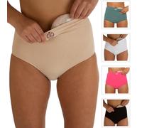 Comfizz Ostomy Underwear for Women - Stoma Knickers for Post Surgery, hernia, C Section, Waist & abdomen support- Soft, Breathable Secure Fit, Discreet, No-Roll Waist, Durable Easy Care. L/XL Neutral