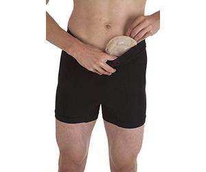 Comfizz Unisex Ostomy/Post Surgery Support Boxers | Level 1/Light Support | High Rise Waist (Black, S/M)
