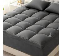 COMFLIVE 18 Inch Memory Foam Mattress Topper Gray Queen Size for Back Pain Relief, Soft Fluffy Supportive Bed Mattress Pad, Filled with Breathable & Flame Retardant Material, 60x80 Inch