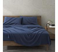 COMFLIVE Bamboo Bedding Sheets Queen Size Bed Sheet Set - 100% Viscose from Bamboo 4 Piece Luxury Sheets - Silky and Soft Queen Size Sheets - 16'' Deep Pockets Cooling Sheets for Hot Sleepers - Navy
