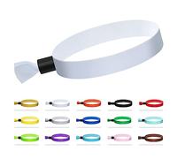 Comflora 100 Pcs Cloth Wristbands for Events - Disposable, Colored Wristbands (Color : White)