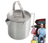 COMFOLIVING Camping Water Kettle, Camping Coffee Maker - Stainless Steel Beer Percolator Pot, Brew Coffee on the Fire, Grill or Stove Without Electricity, No Bad Taste