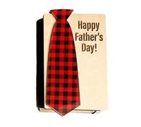 COMFOLIVING Card Holder for Father's Day, Multi Card Case Organiser, Tie Card Holder for Father's Day, Father's Day Card Box, Folded Paper Book with Multiple Cards for Father's Day, black red, see