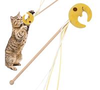 COMFOLIVING Cat Fishing Toy, Interactive Toy Rod Kitten Cat Teaser, Cat Toy Moon Cloud Cat Stick for Chasing, Exercising, Training Bored Indoor Cats