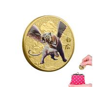 COMFOLIVING Chinese Lucky Gold Coin,Chinese Feng Shui Coins | Four Great Beasts Coin of Ancient Mythical Creatures - Chinese Fortune Coins, Feng Shui Coins, Souvenir