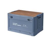 COMFOLIVING Collapsible Storage Container with Lid, Multifunctional Foldable Storage Box with Wooden Lid, Multifunctional Foldable Storage Box with Lid for Home, Kitchen