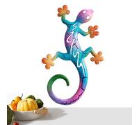 COMFOLIVING Gecko Metal Wall Decoration, Gecko Wall Art for Outdoors, Colourful Gecko Fence, Hollow Outdoor Wall Decor Sculpture for Window, Wall, Tree Trunk, Fence