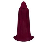 COMFOLIVING Hooded Coat, Halloween Hooded Cape, Lightweight Velvet Halloween Coat, Compelling Vampire or Witch Costume, Knight Fantasy, Cool Cosplay, Unisex for Men and Women