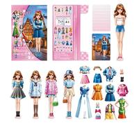COMFOLIVING Magnetic Dressing Dolls for Girls - Magnetic Doll Dressing Sets, Fashion Magnetic Paper Doll, Creative Magnetic Dressing Sticker Book for Travel Play Dates