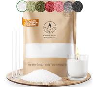 COMFORDER Candle Sand and Wicks Scented, Wax Granules, Candle Making Supplies to Make Your Own Sand Candle, 400g Sand Wax Candle Granules + 4 Candle Wicks (White, Vanilla)